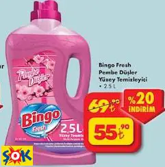 BİNGO FRESH PEMBE DÜŞLER YÜZEY TEMİZLEYİCİ BİNGO FRESH PEMBE DÜŞLER YÜZEY TEMİZLEYİCİ